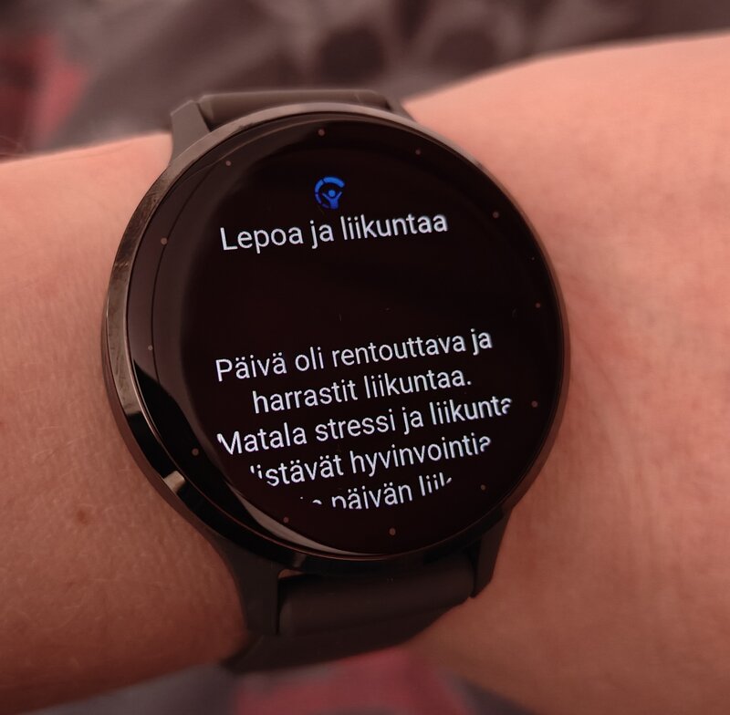 Iltayhteenveto Garmin Venu 3:n näytöllä